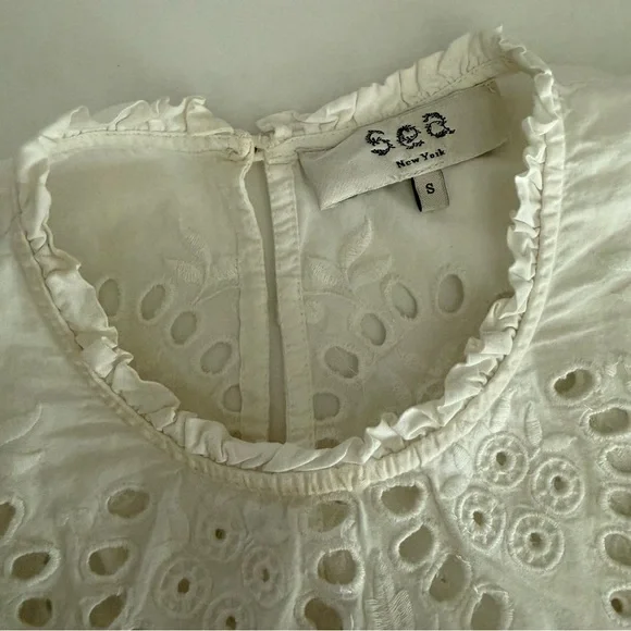 Sea NY Marina White Eyelet Blouse - Picture 4 of 4